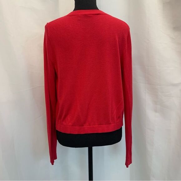 TAHARI pink long sleeve cardigan sweater Sz L - Picture 3 of 10